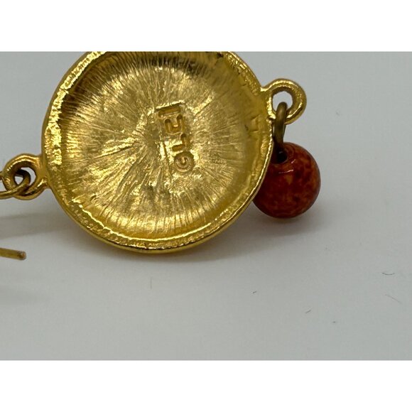 Liz Claiborne Vintage Gold-Toned Faux Pearl with Bead Dangle Earrings For Women - Picture 7 of 9